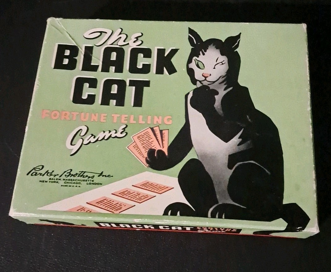 VINTAGE 1960’S PARKER BROTHERS BLACK CAT FORTUNE TELLING GAME COMPLETE