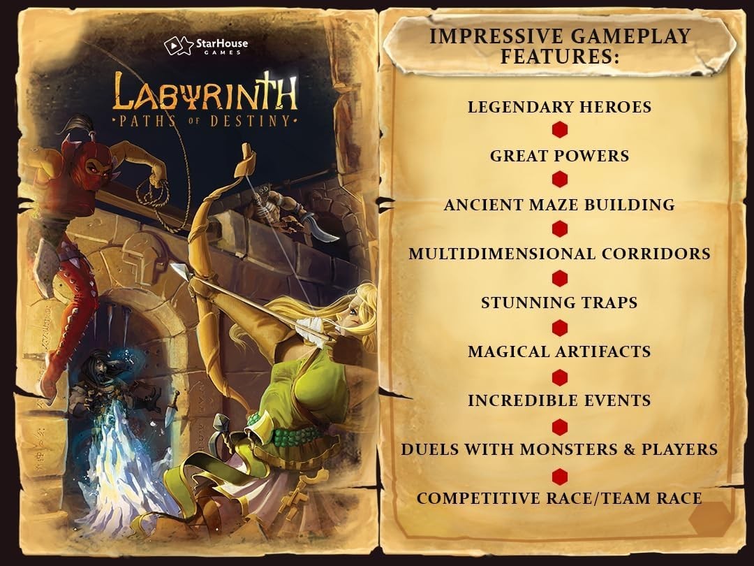 Labyrinth Paths of Destiny 4th ED – Fantasy Adventure Board Game for 2+ players
