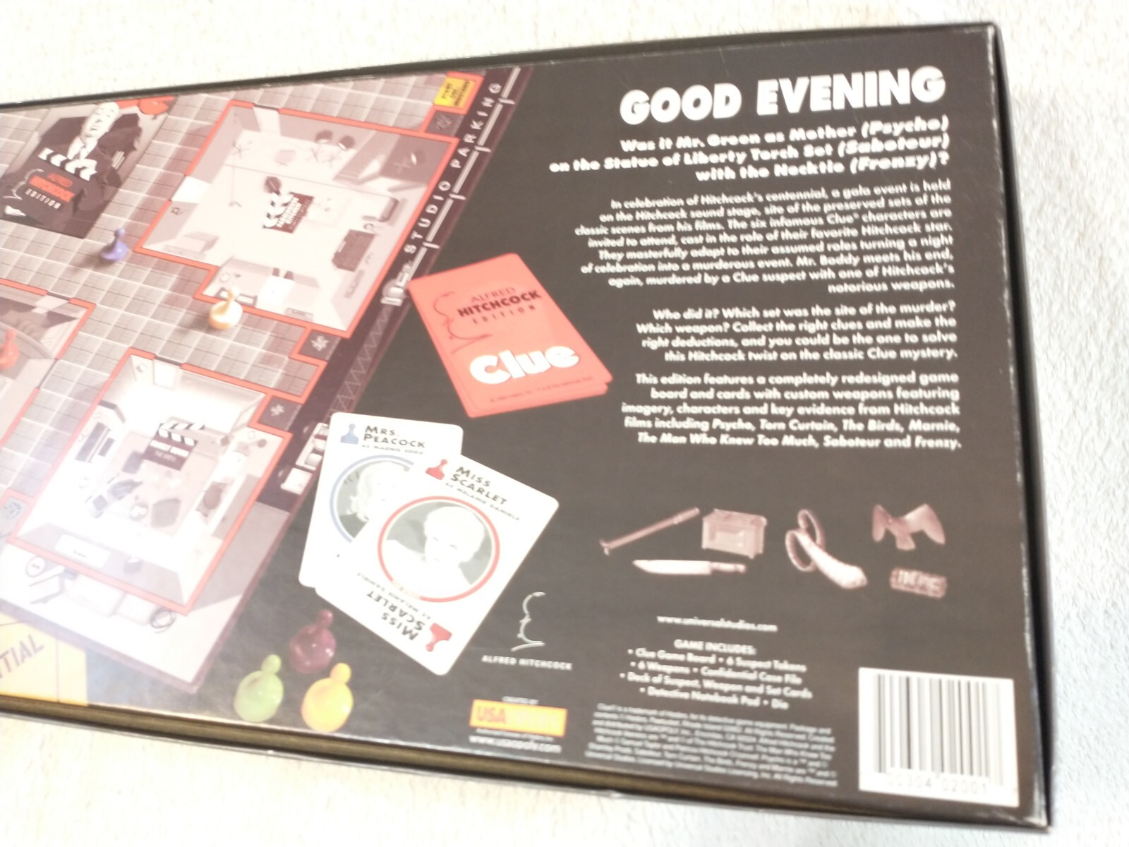 Clue Game Alfred Hitchcock Edition USAOPOLY 1999 USAoploy 100% Complete A21