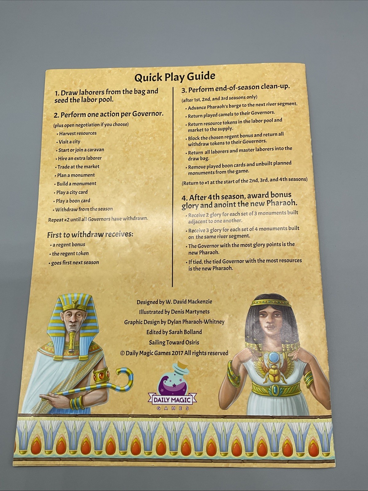 2018 Sailing Toward Osiris Strategy Board Game Daily Magic Games COMPLETE