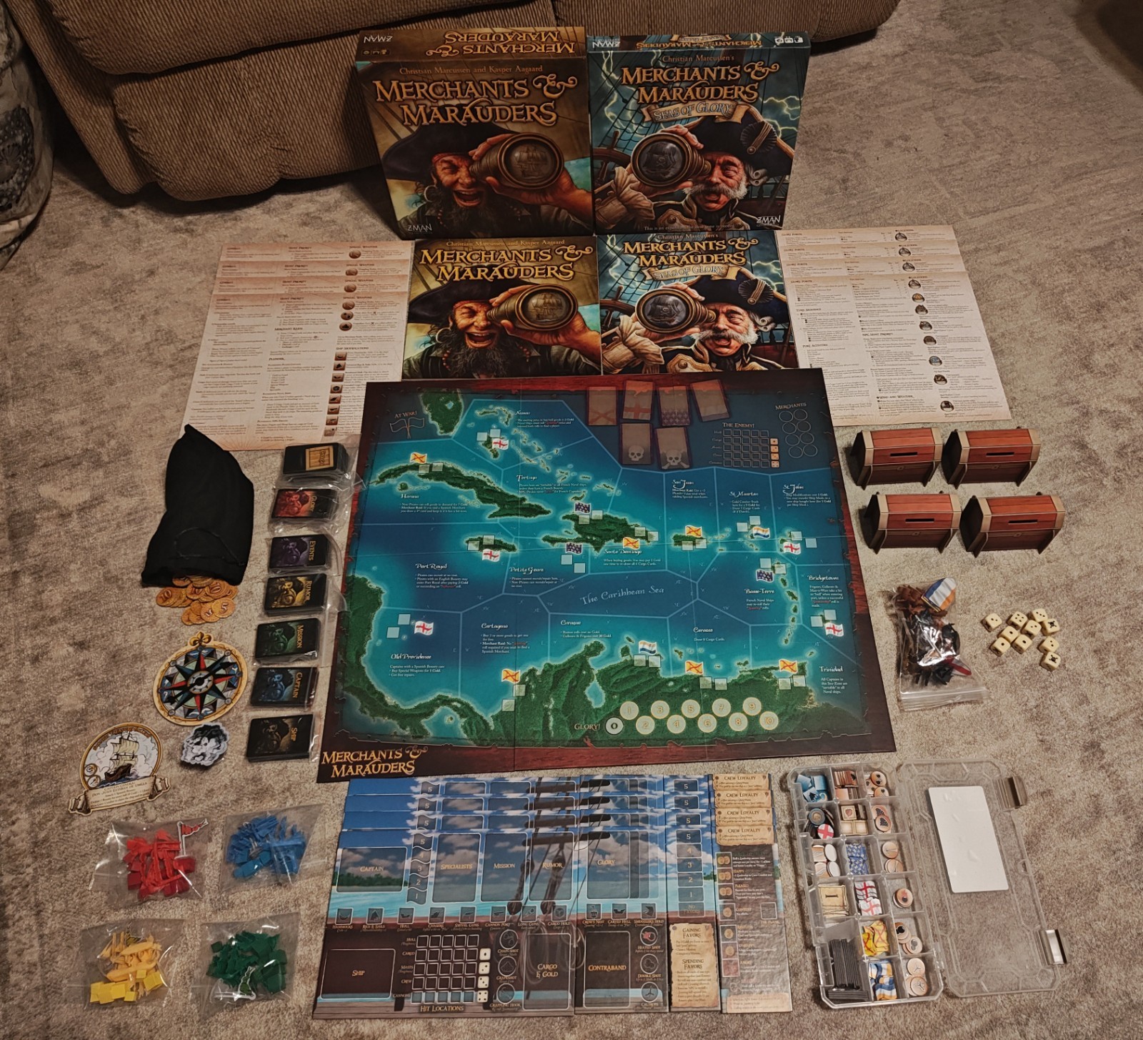 Merchants & Marauders and Seas of Glory Expansion (out of print) – Barely used