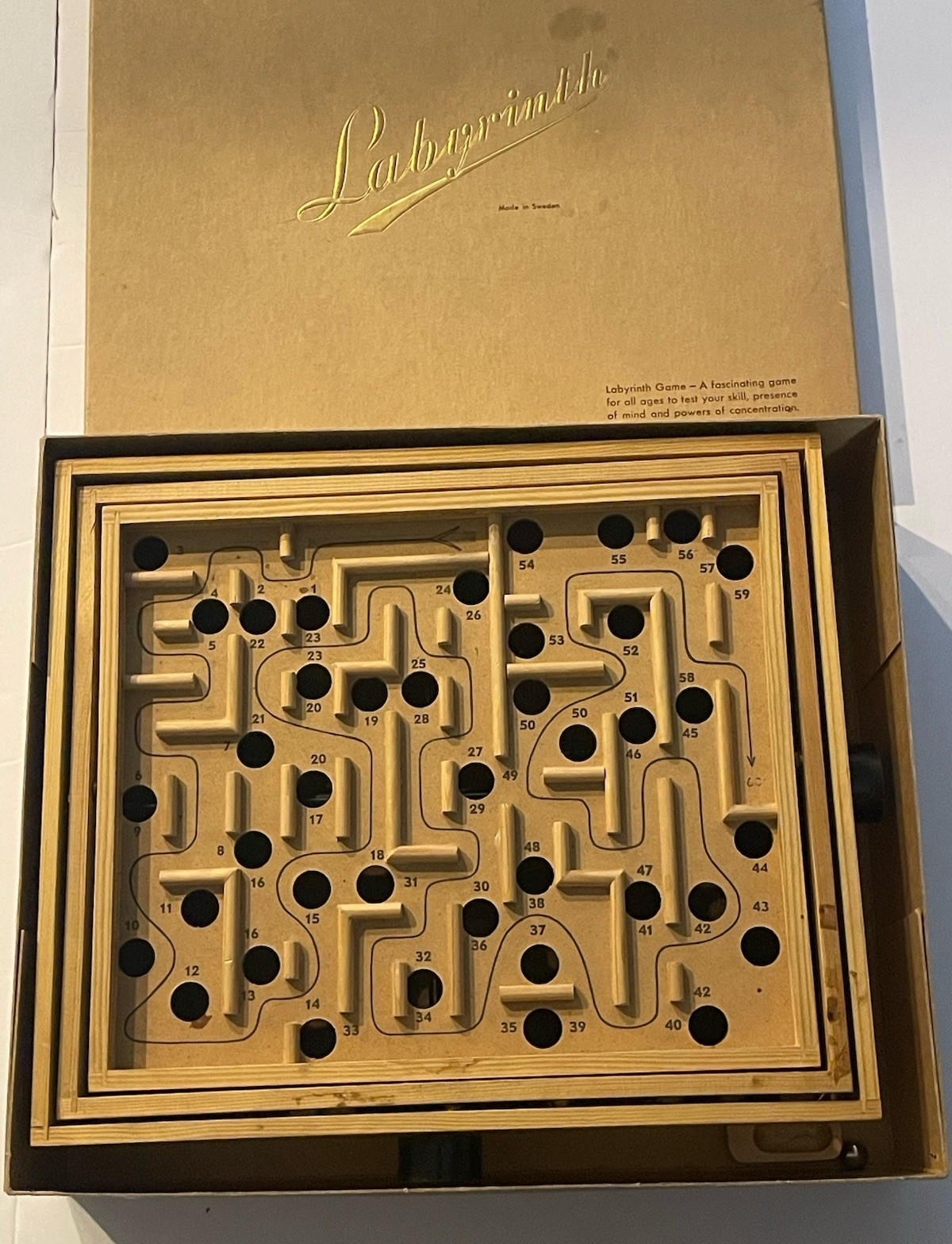 BRIO Labyrinth Wooden Maze Game Sweden 18376 Labyrintspel With Original Box