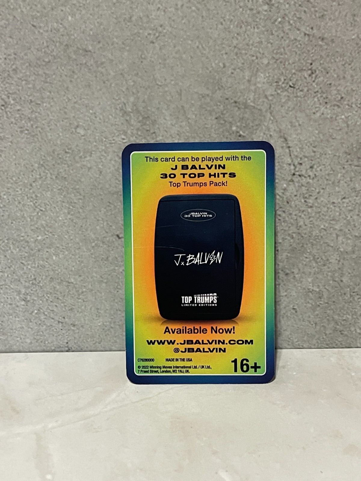 J Balvin Monopoly – Replacement Top Trumps card (new)