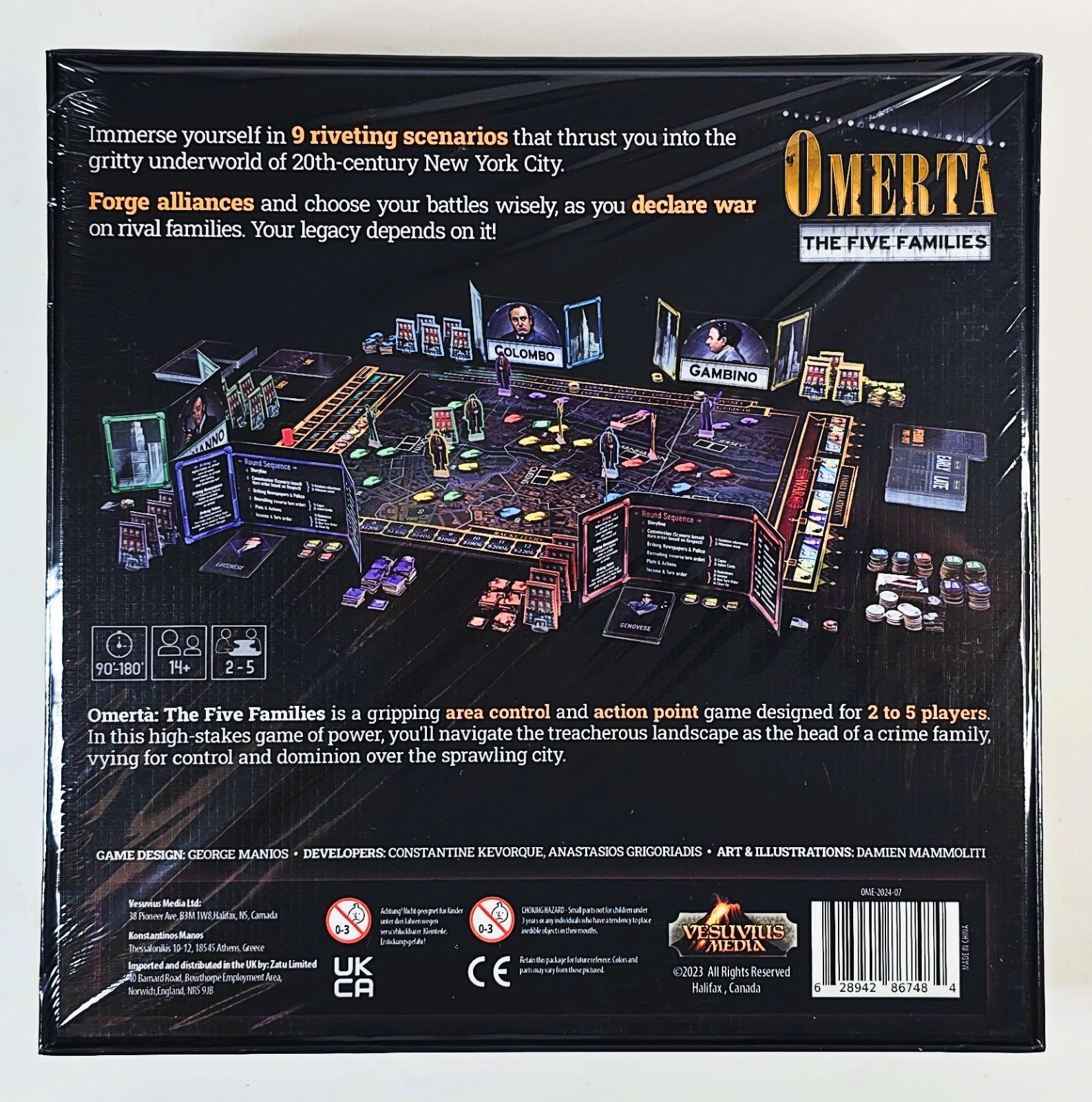 Vesuvius Media Omerta The Five Families Standard Edition – SEALED