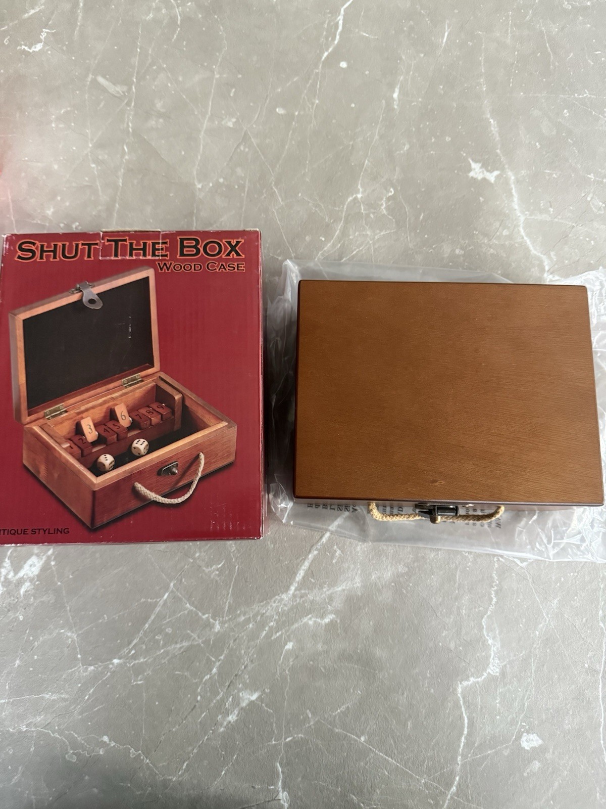 Tomokazu Shut The Box Dice Game Wooden Case, Antique Theme, 2+ Players, 8+