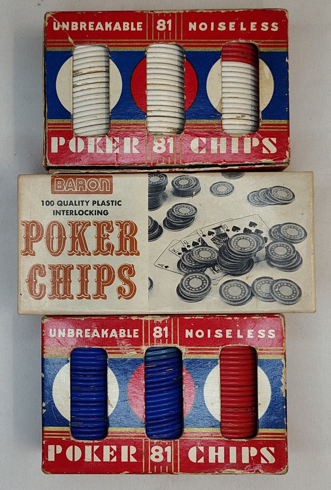 Vintage Domino Sets, Poker Chips, Playing Card Decks