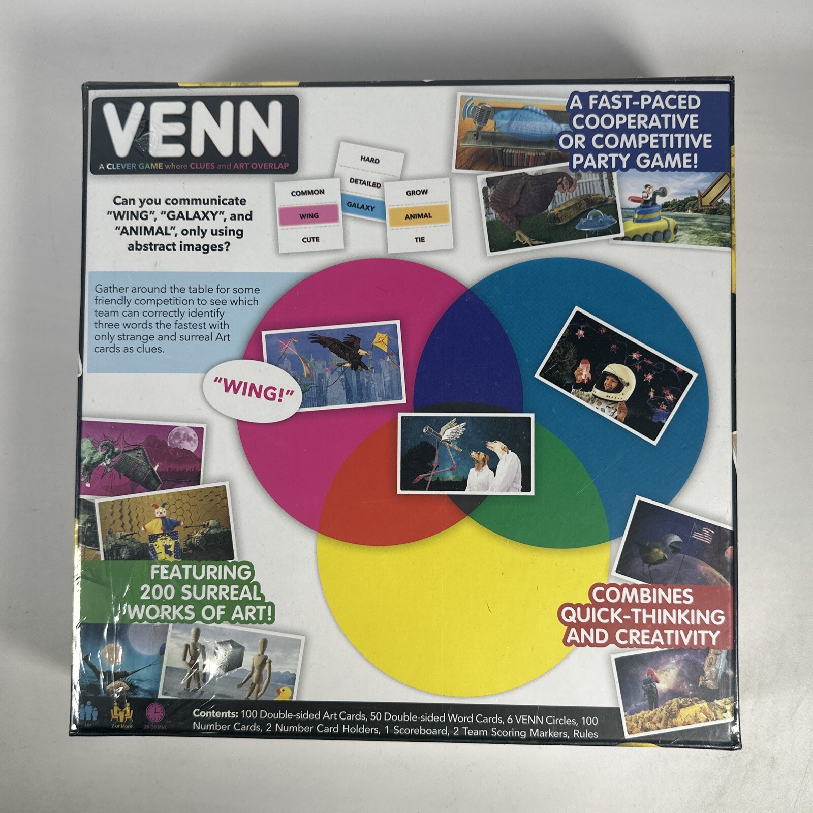 Venn Board Game Family Game for 2+ Players Cooperative Competitive Art Ages 10+