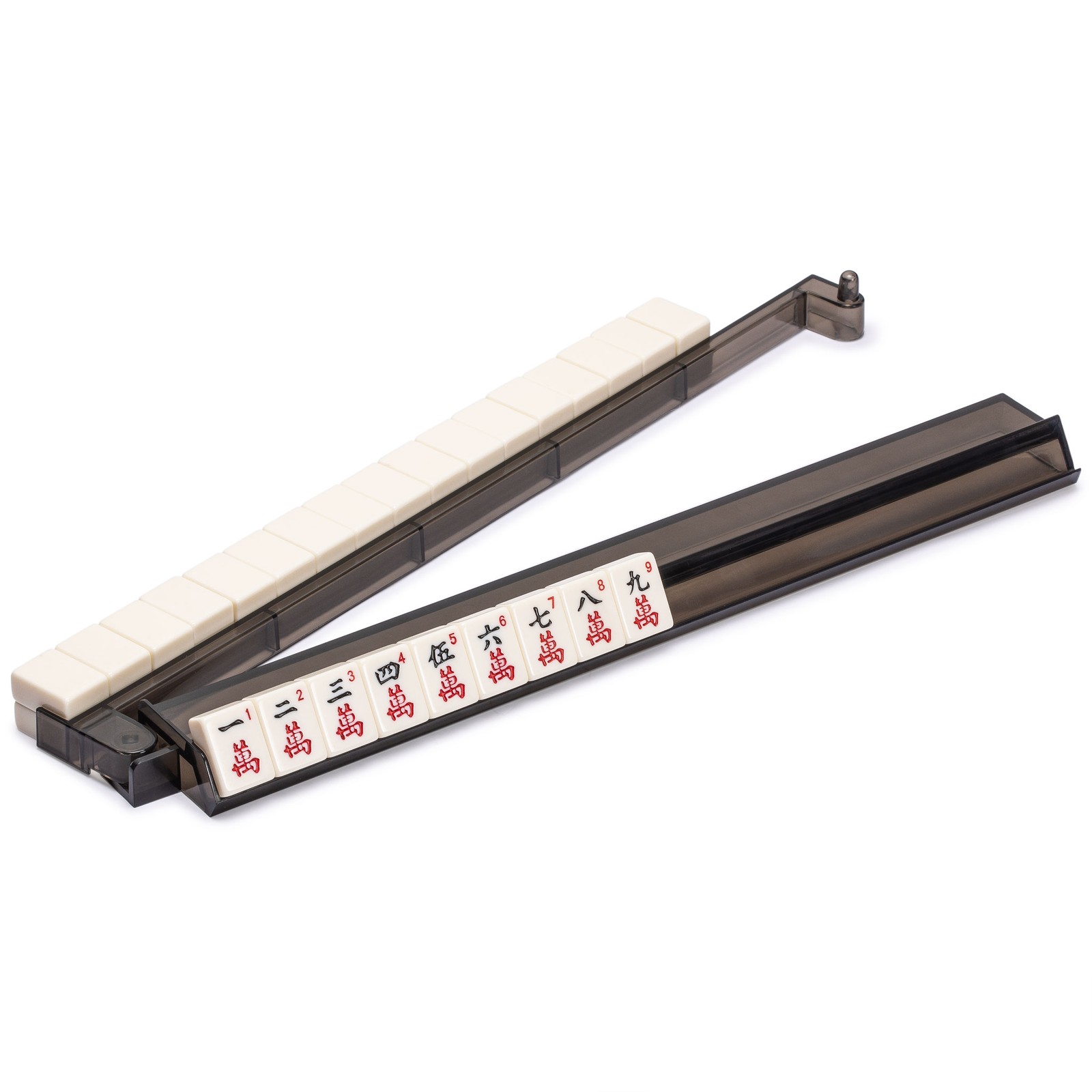 Modern Mahjong Racks with Built-in Pushers – Black – Set of 4