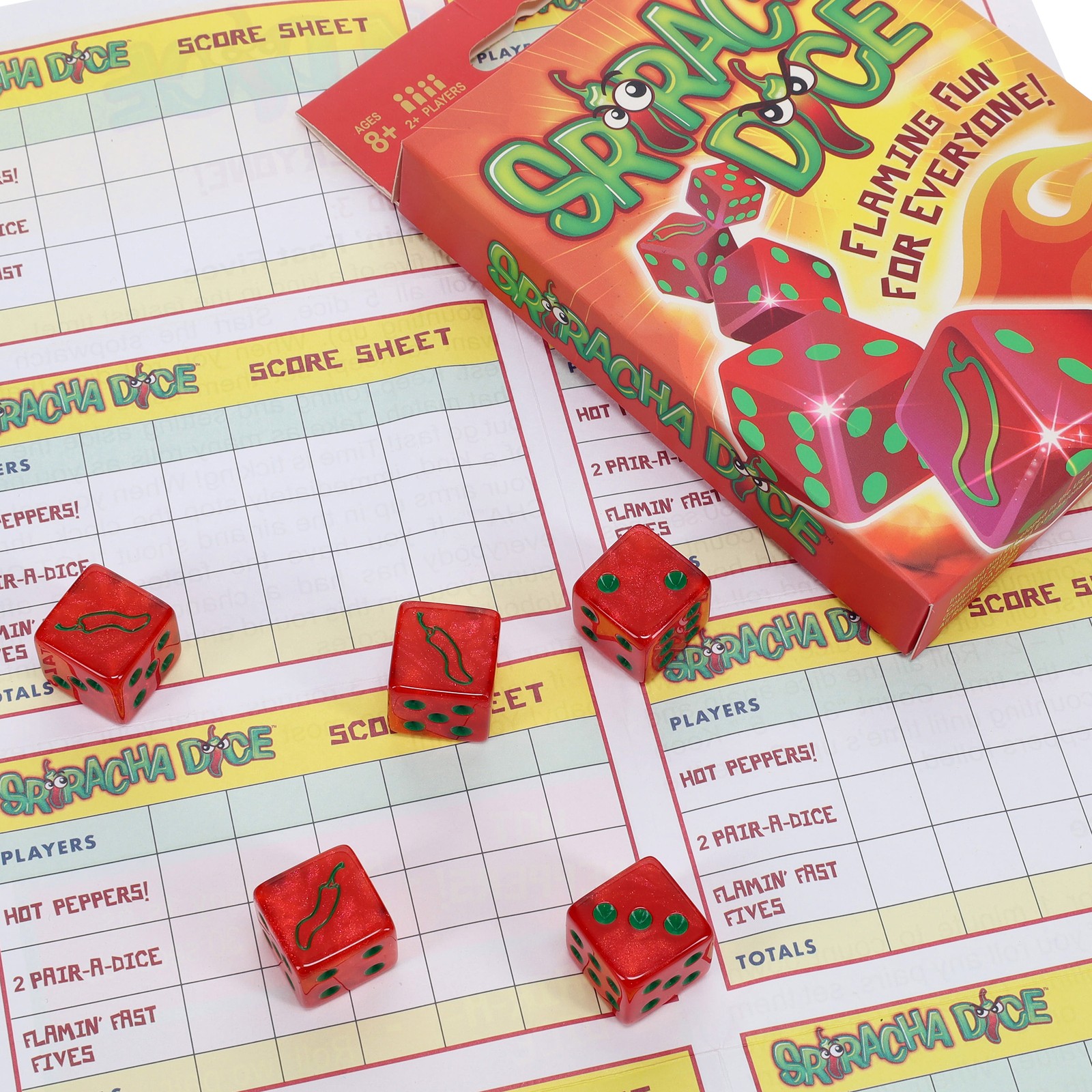 TDC Games Sriracha Dice Game – Flaming Fun for Everyone, Great for Party