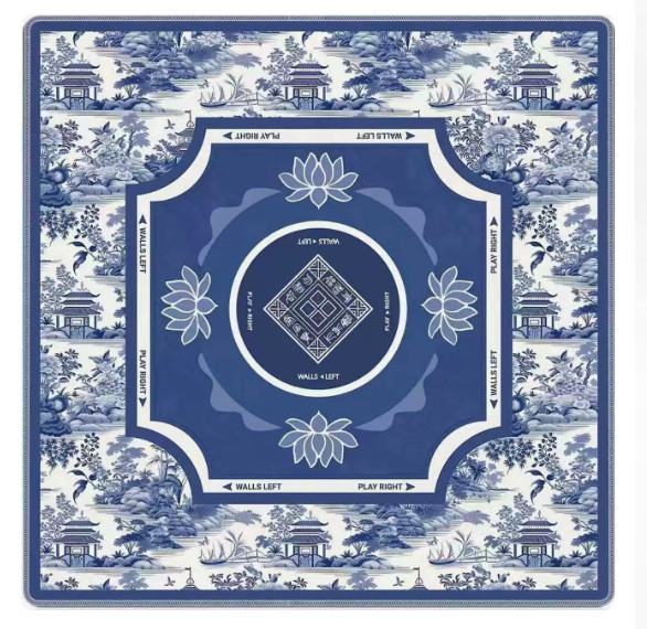 Mahjong Mat, 31.5×31.5 Inches Mahjong mat for Table porcelainpattern