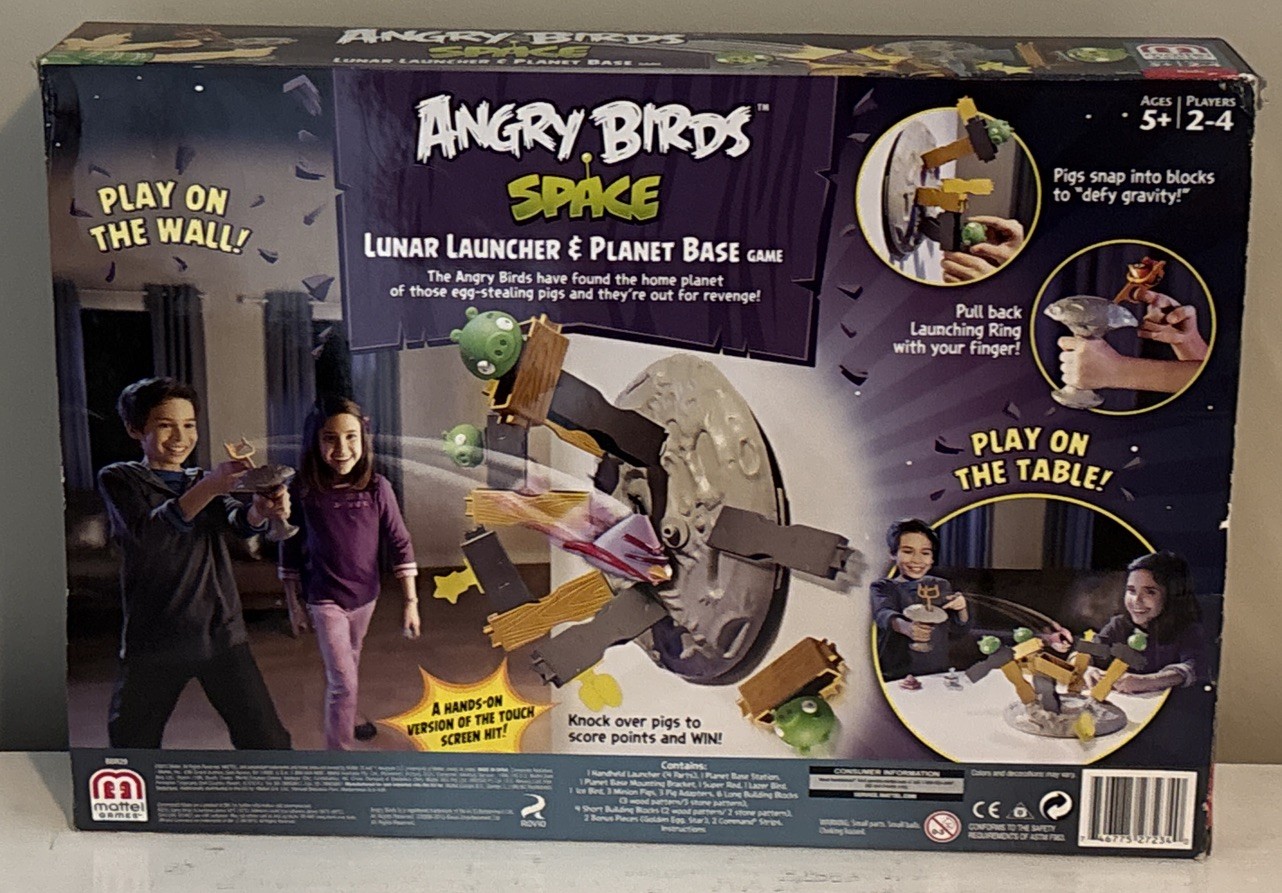NEW / NOB Angry Birds Space Lunar Launcher & Planet Base Game -2013 Mattel Games