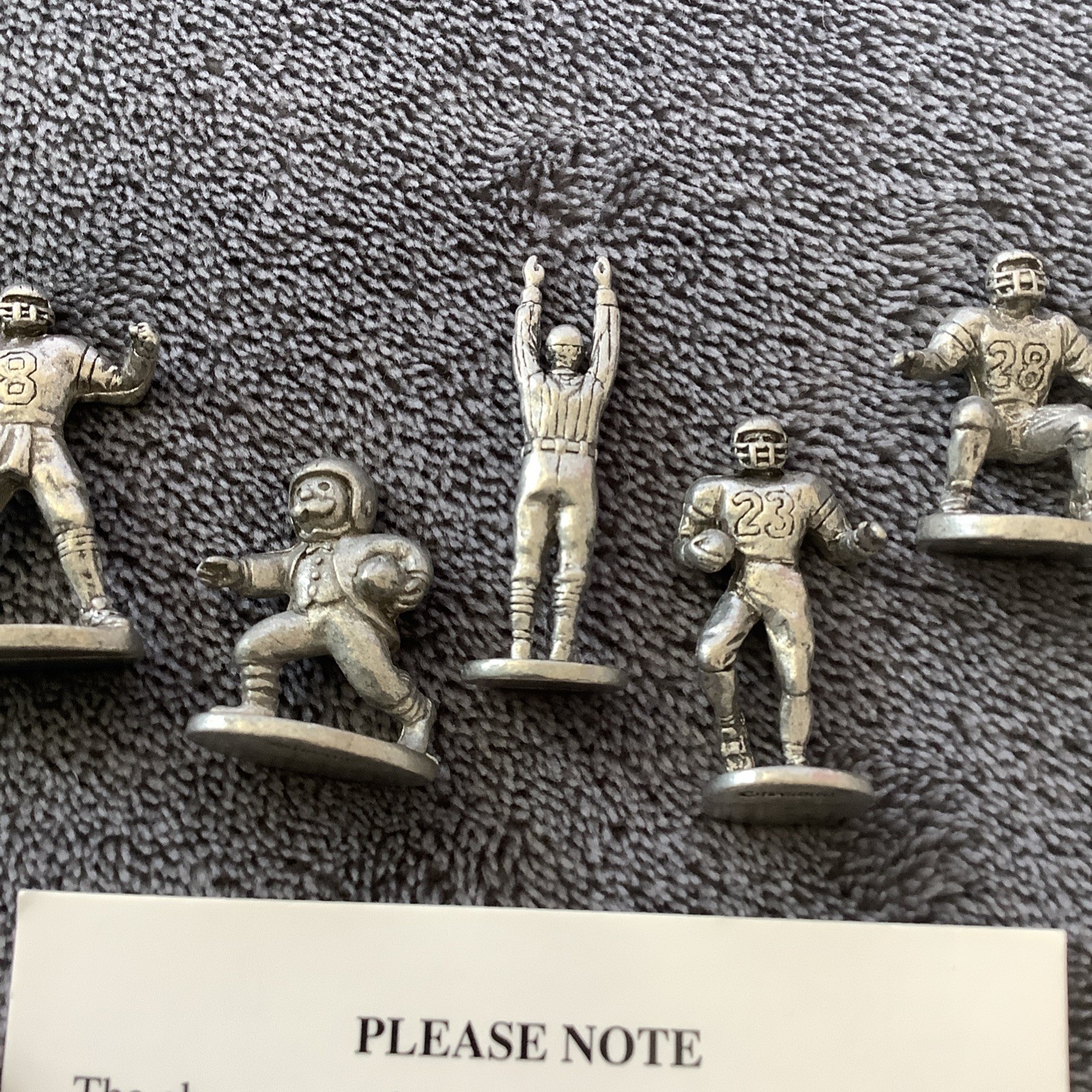 Vintage NFL Monopoly Lot of 8 Pewter Game Pieces 2 Football Shaped Dice Hasbro