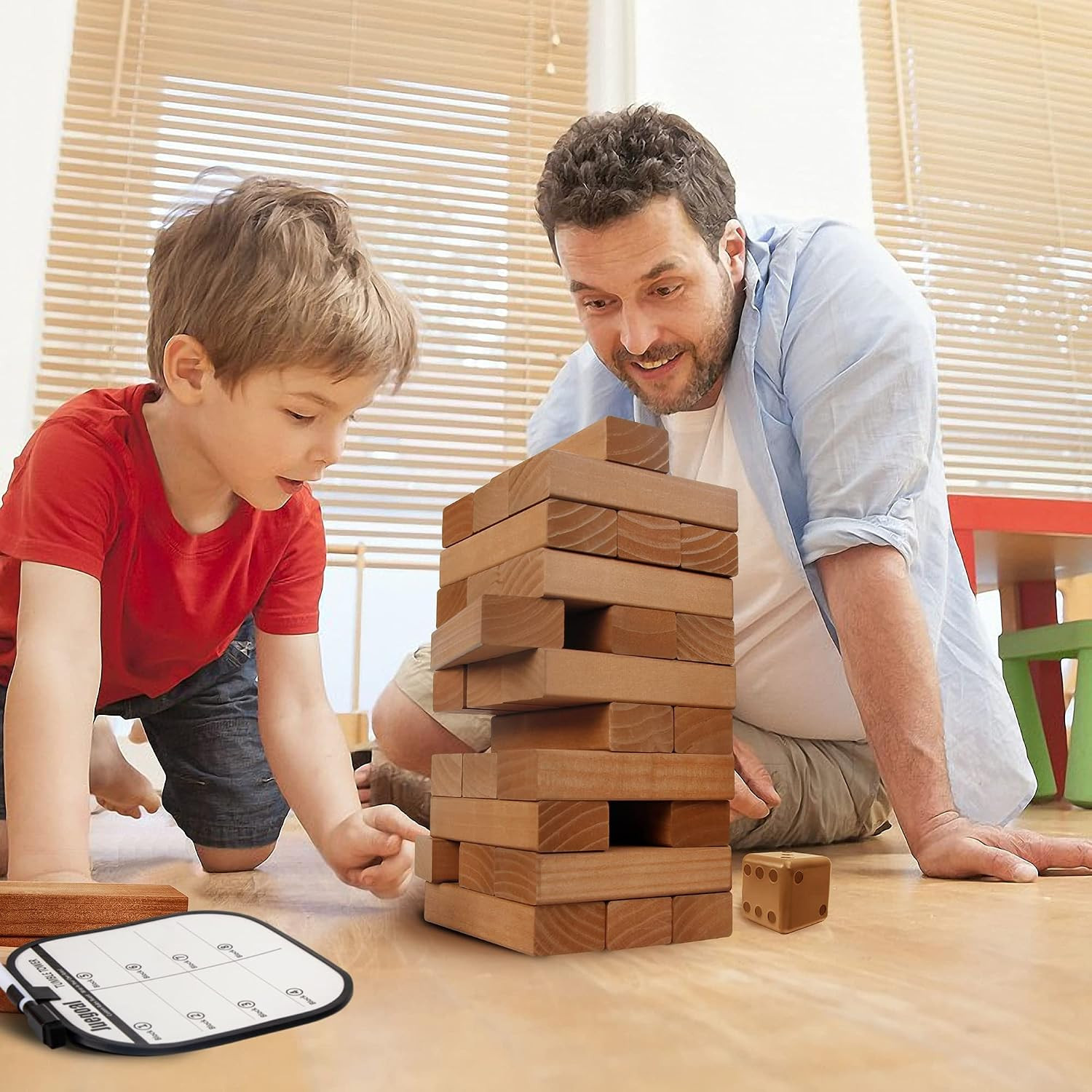 54 Pieces Giant Tumble Tower Blocks Game Giant Wood Stacking Game