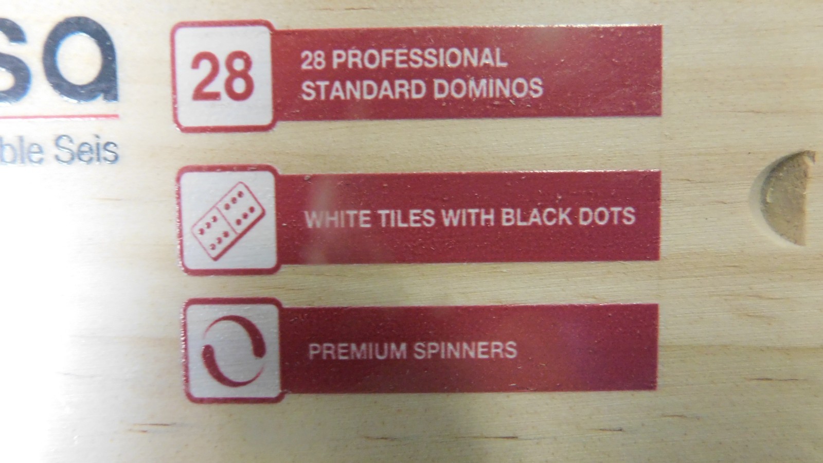 Bene Casa 28pc Handcrafted Glossy White Double 6 Domino Set W/ Wood Box