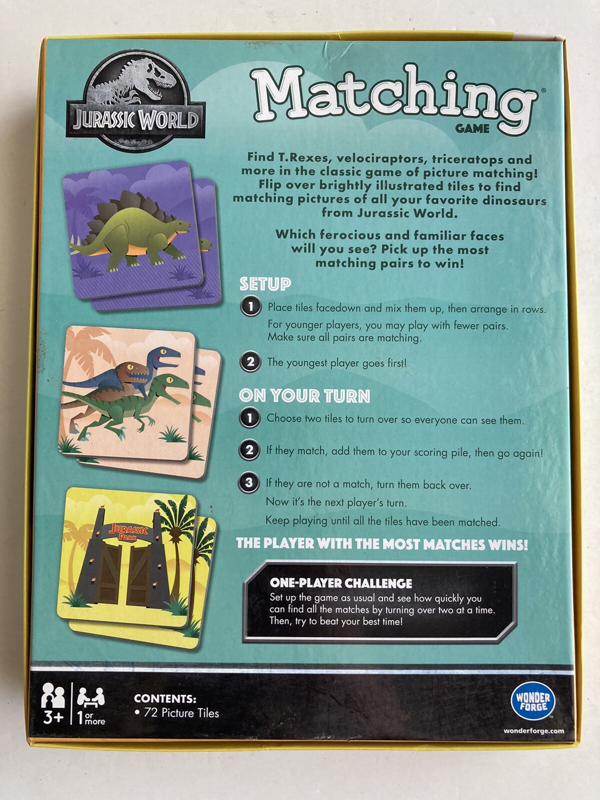 Wonder Forge Jurassic World Matching Game
