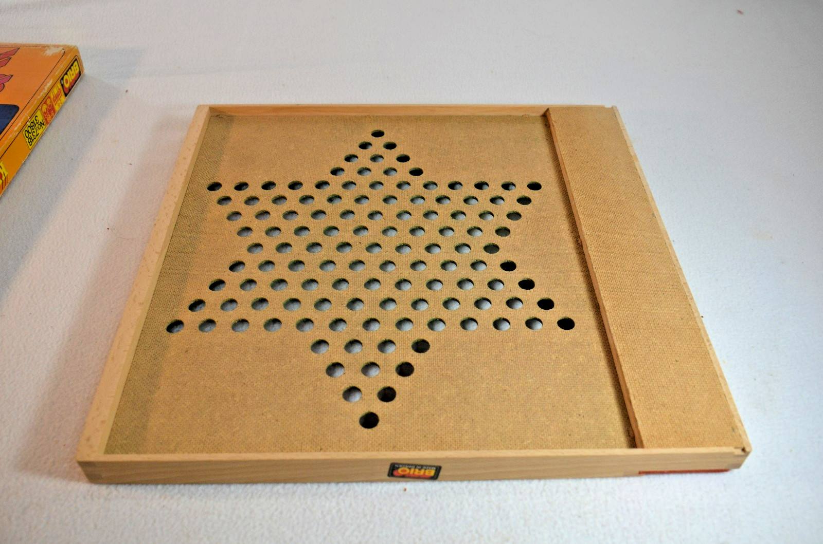 Brio Chinese Checkers Wooden Marbles Board Game Sheden 1970 Ages 5-Up Complete
