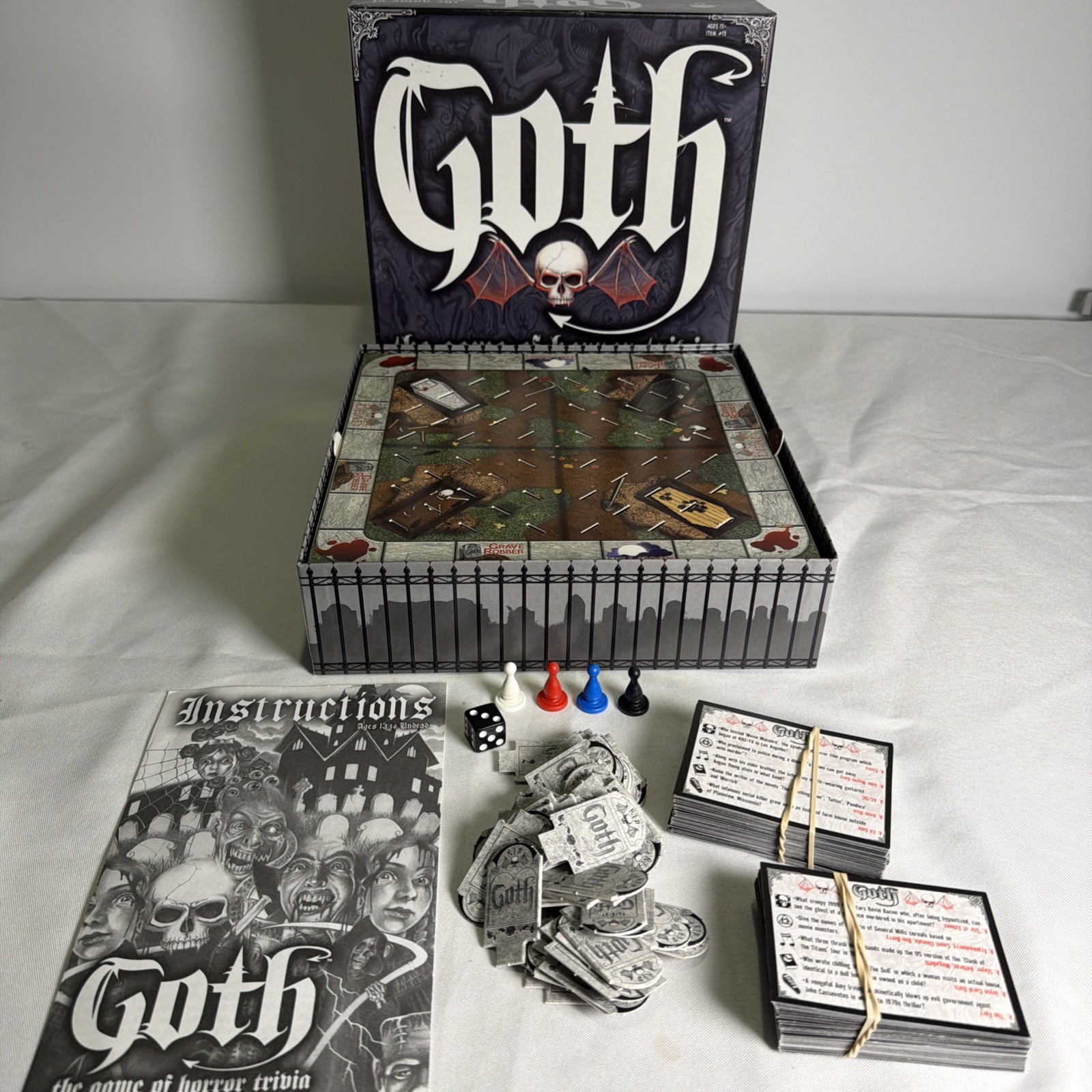 Goth The Game Of Horror Trivia Board Game EUC Complete!