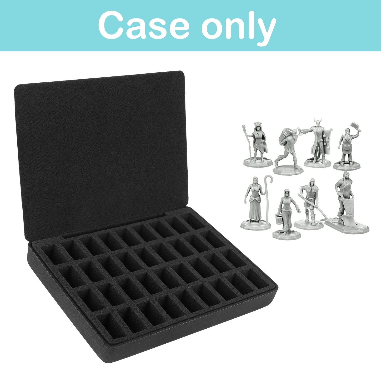 Hard EVA Minature Figure Box – 36 Slot Figurine Carrying Case,Pre-grooved Foa…