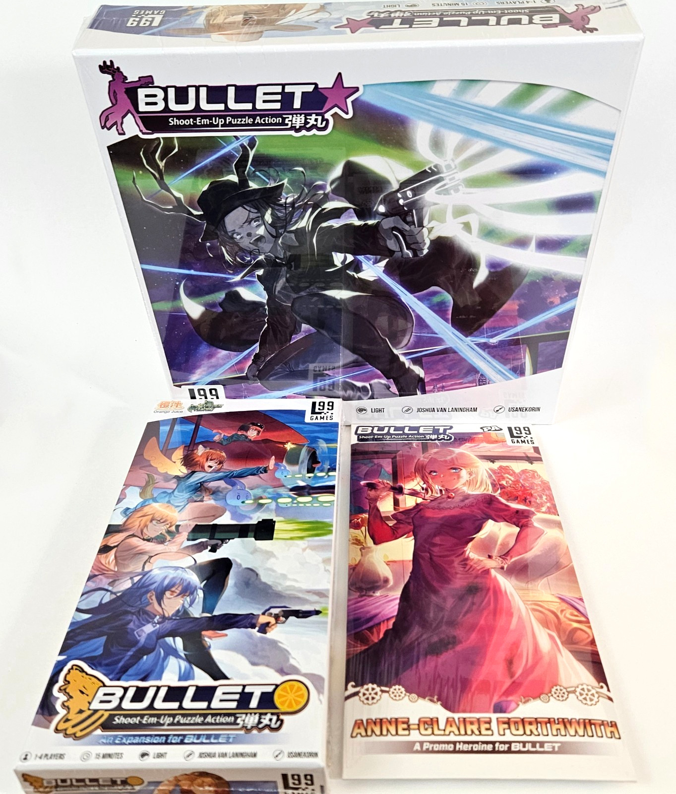 Bullet Shoot-em Up Puzzle Action Board Game Bundle +Expansion +Promo NEW SEALED