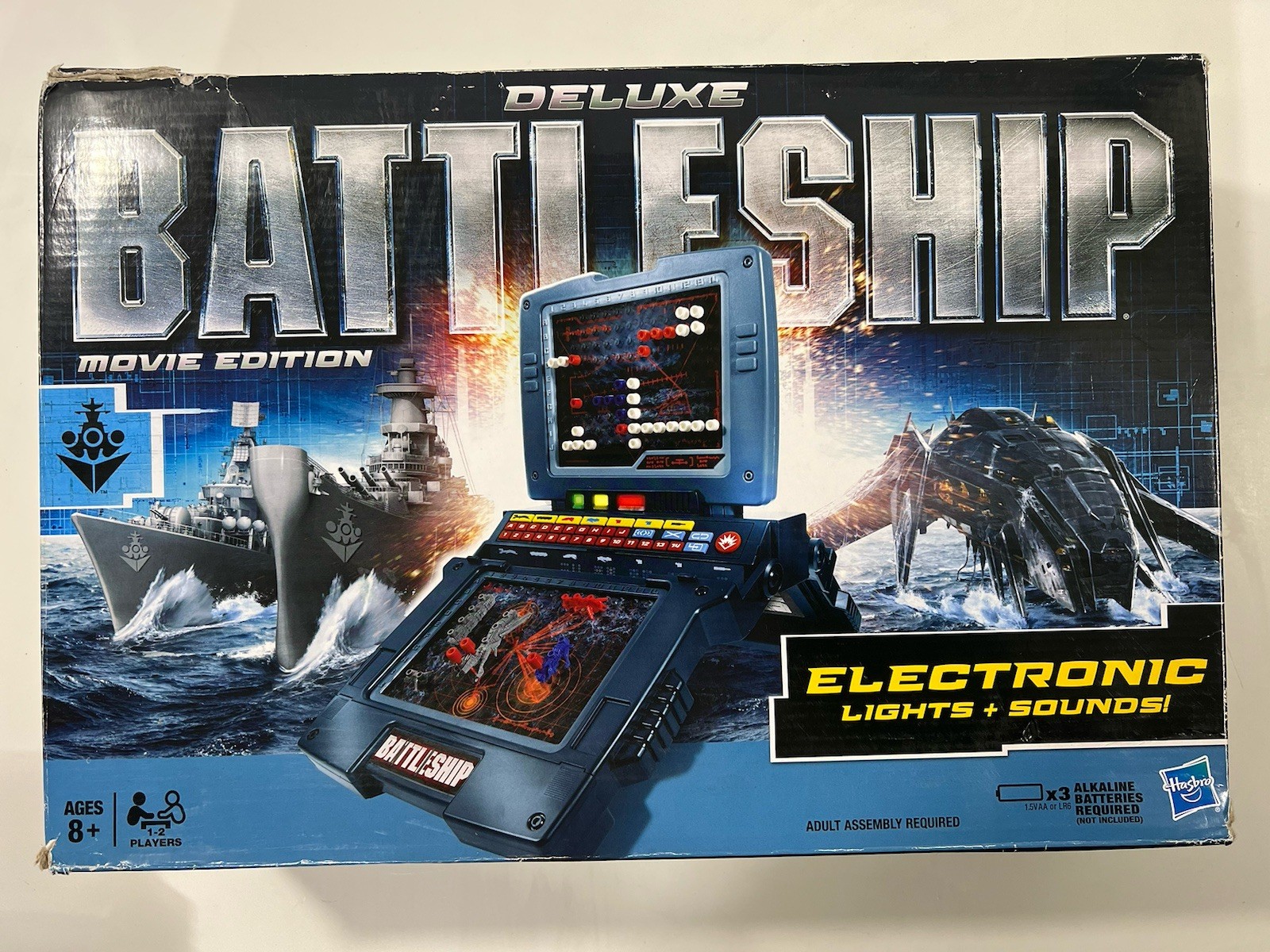 Deluxe Battleship Movie Edition Electronic TESTED WORKS Hasbro 2012 Sea Battle