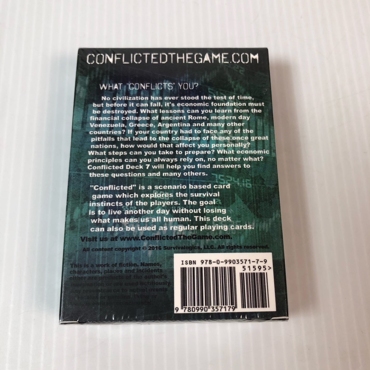 Conflicted Financial Collapse Deck 7 Card Expansion SurvivaLogics 2016 Sealed