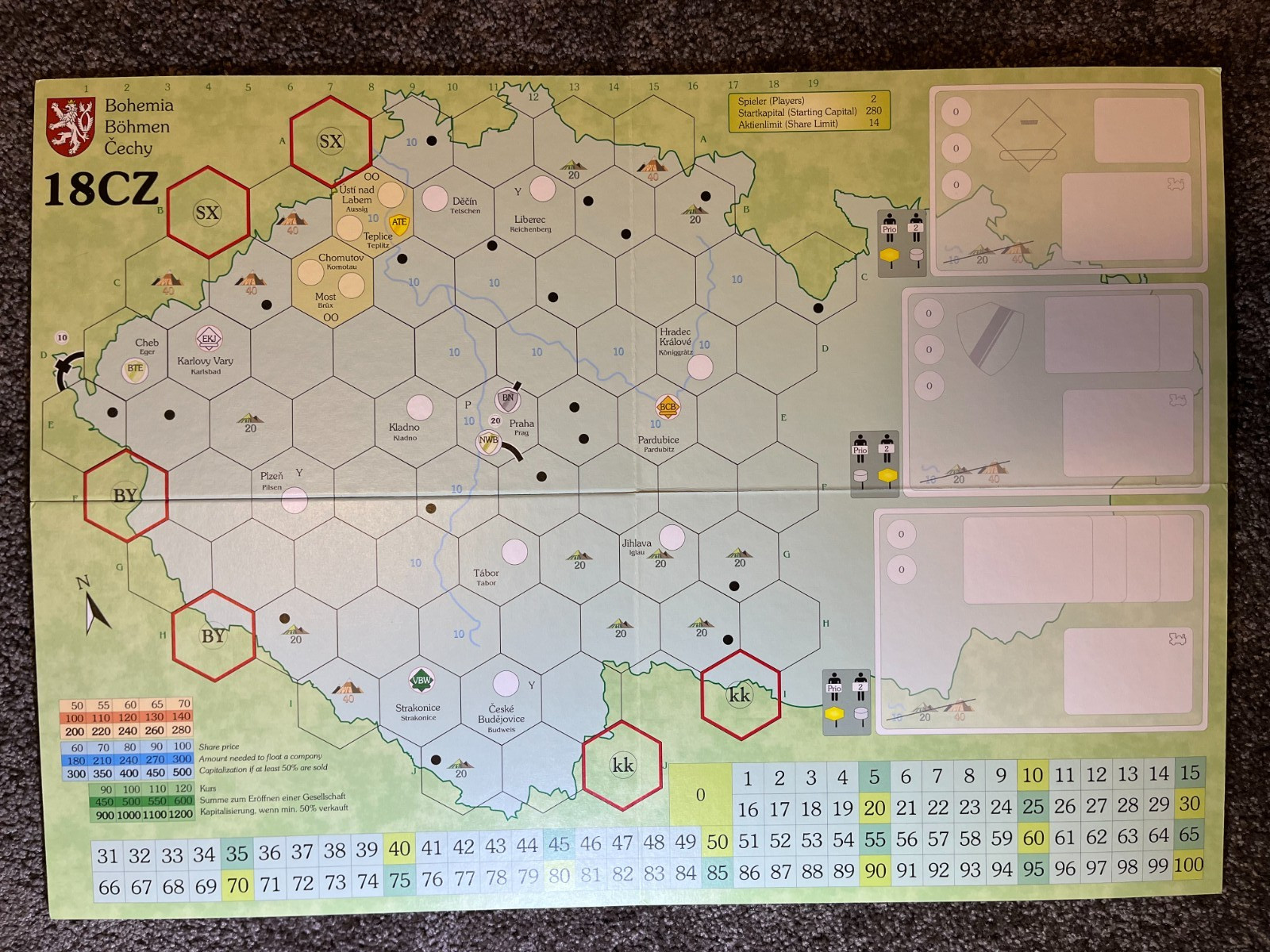 18CZ Railway Comes to Czech Lands 18XX Railroad Game FOX IN THE BOX Lonny CIB