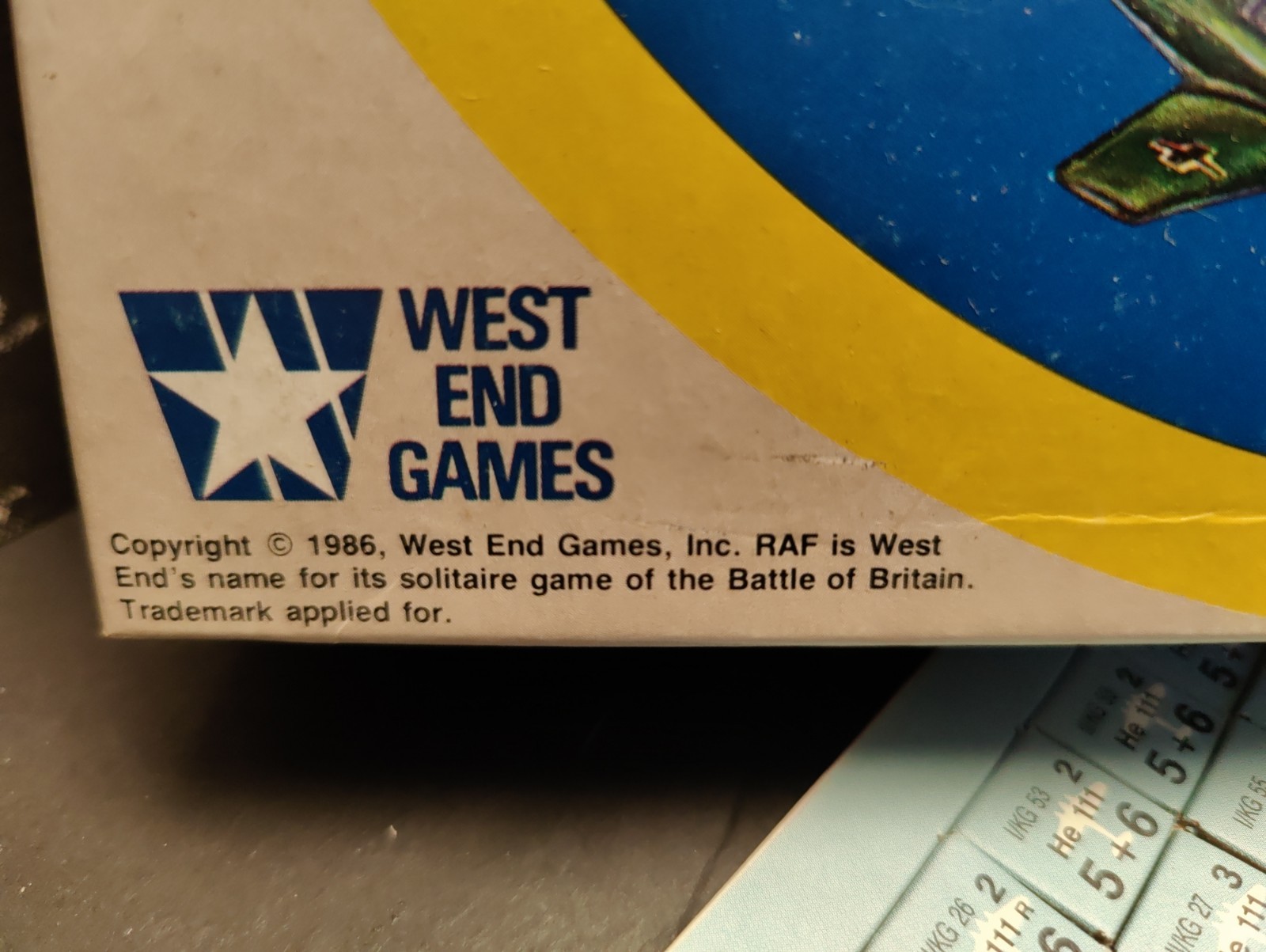 RAF Aug 1940: The Battle of Britain -GAME -West End Games -COMPLETE -1986