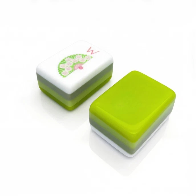 NEW! Vibrant Layered Mahjong Tiles – Full American Set 160Tiles – apple green