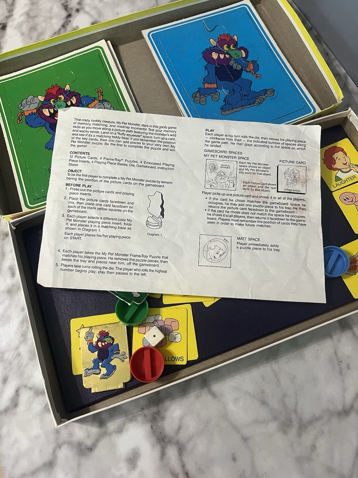 My Pet Monster Madcap Memory Game Golden 1987 Board Game COMPLETE