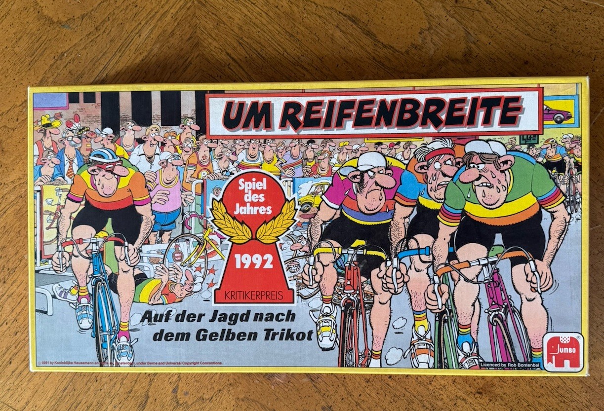 Um Reifenbreite (By the Width of a Tire) German Jumbo Interna Boardgame, 1992