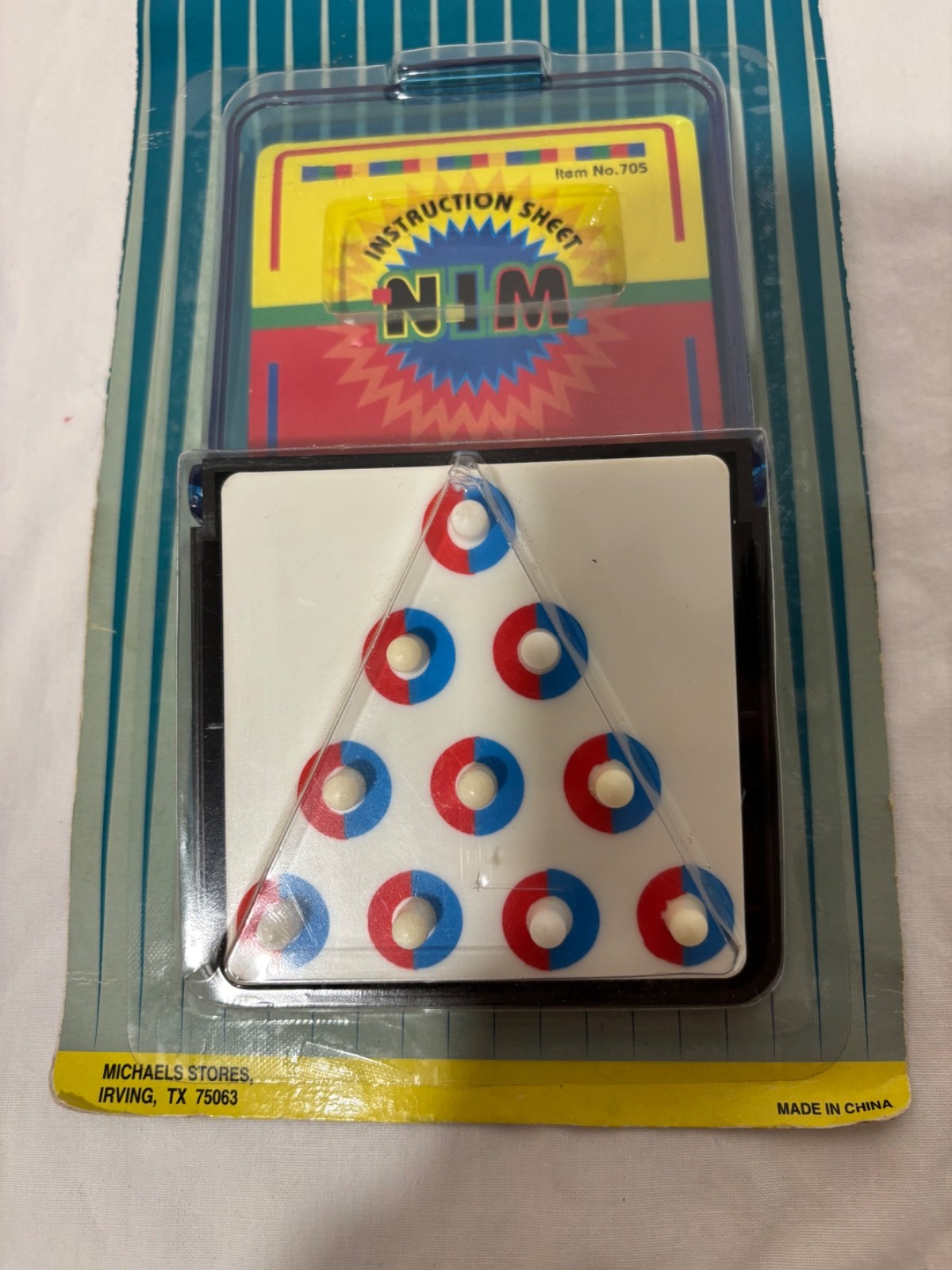 Vintage 1970s Triangle Peg Solitaire Game Travel Pocket Size Brain Teaser Puzzle