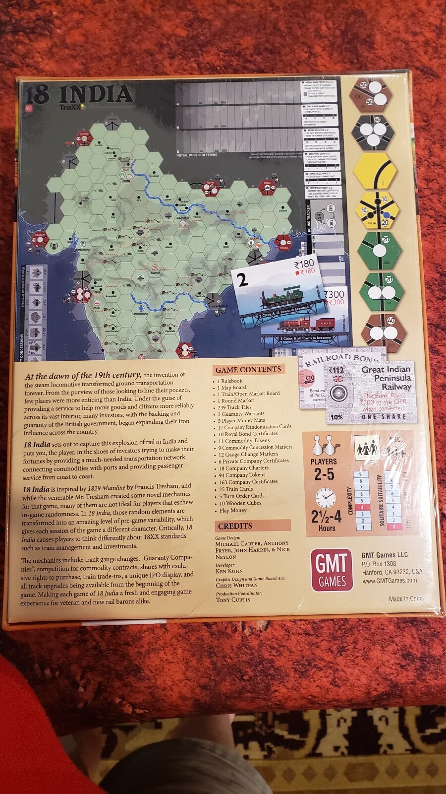 18India in hand ship ready to (An 18xx Game) In Shrink Wrap