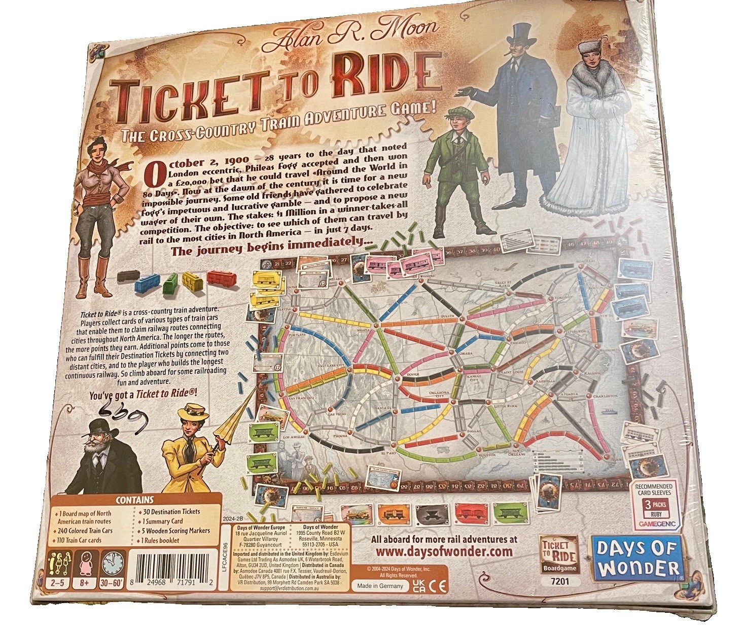 Days of Wonder Ticket To Ride by Alan R. Moon Train Adventure Board Game Family