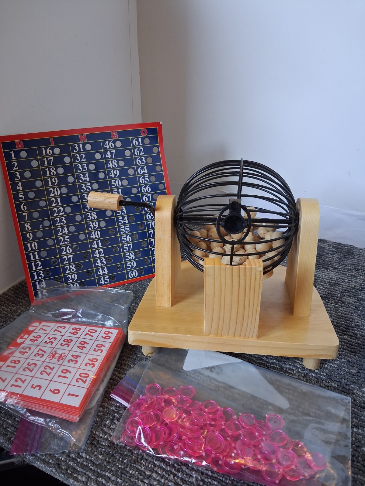 Deluxe Solid Wood Metal Bingo Set Target 2005 Game Night Y2K Vintage Complete