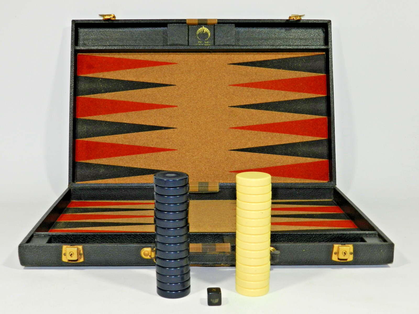 Vintage Tournament Backgammon Board Set 1.75″ x 3/8″