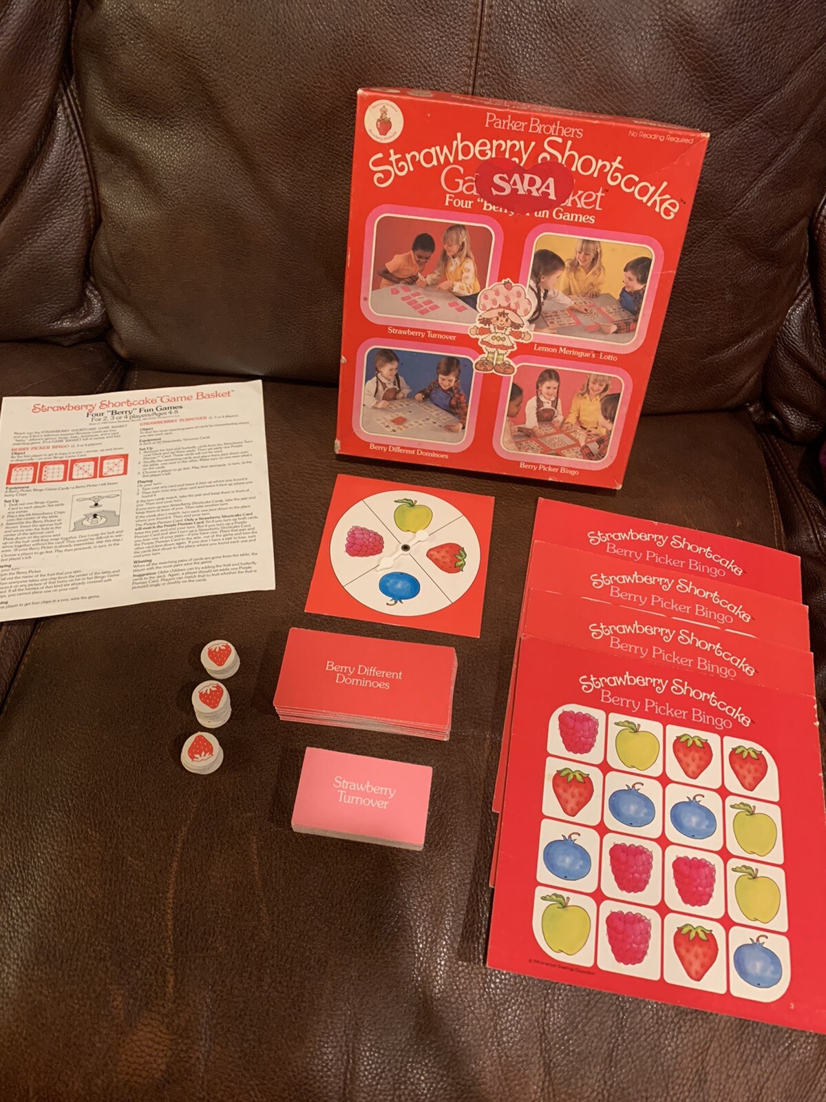 Vintage Strawberry Shortcake Game Basket 4 Berry Fun Games 1981 Parker Bros RARE