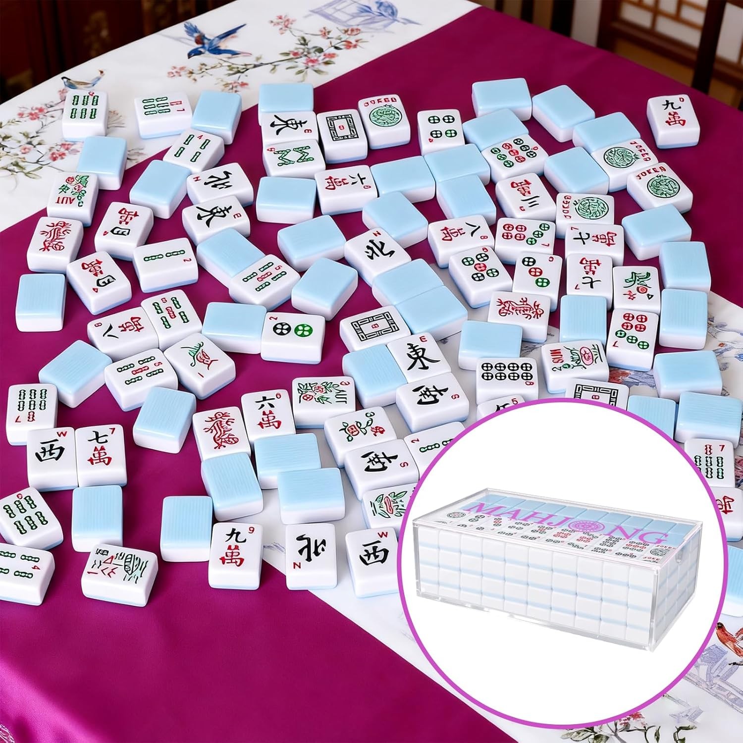 1pcs Empty Acrylic Mahjong Case Only for 1.2″×0.9″×0.5″ Mahjong Tiles-Transpa…
