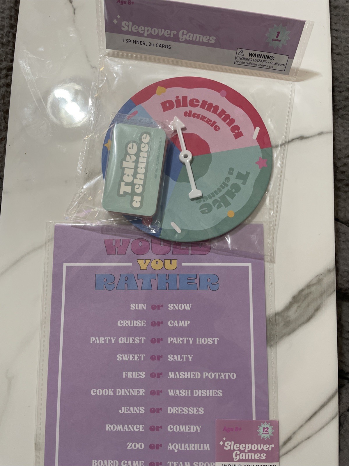 Target Bullseye Playground Sleepover Games Set Of 2, Would You Rather, Chance