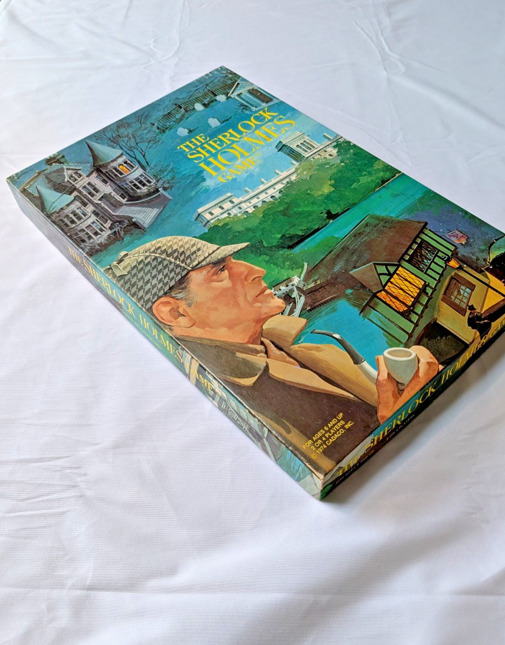 1974 Sherlock Holmes Mystery Board Game Cadaco COMPLETE & UNPUNCHED (h)
