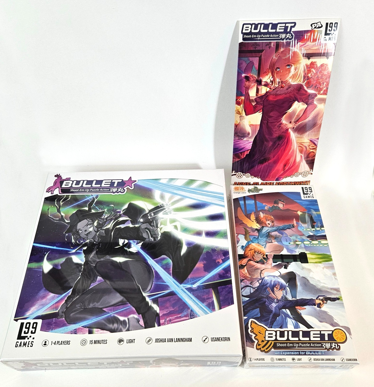 Bullet Shoot-em Up Puzzle Action Board Game Bundle +Expansion +Promo NEW SEALED