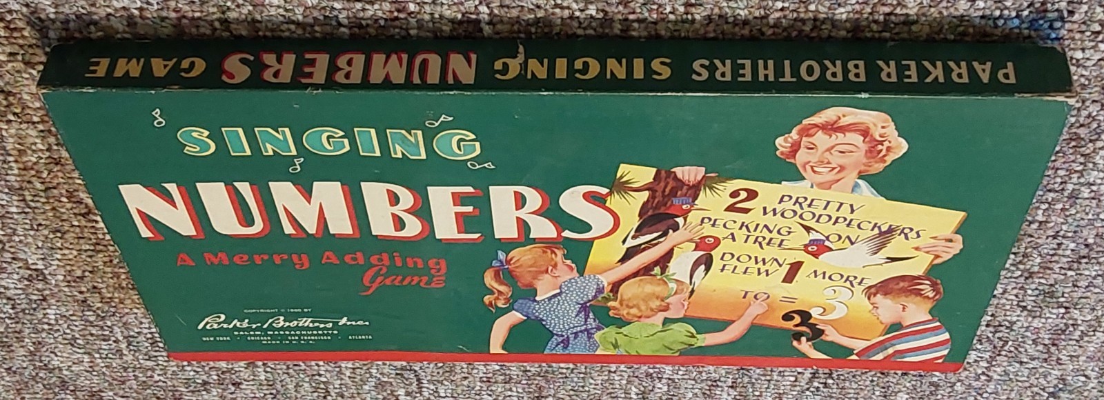 RARE ANTIQUE SINGING NUMBERS PARKER BROTHERS BOARD PUZZLE GAME VTG KIDS TOY 1950