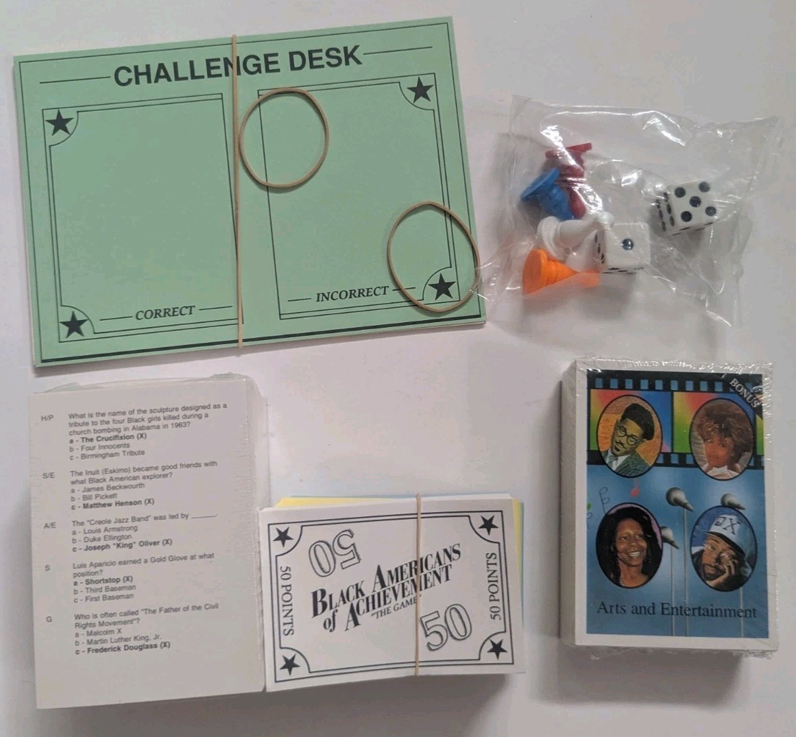 Vintage 1993 Black Americans of Achievement The Board Game, New Open Box
