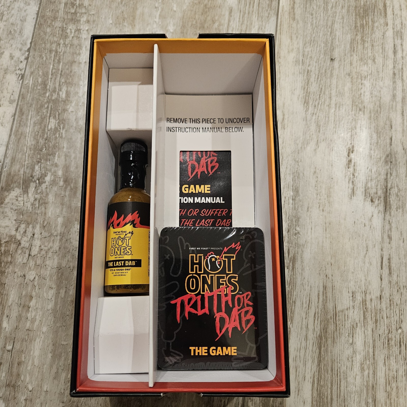 Hot Ones Truth or Dab The Game – (Hot Sauce EXPIRED) Ages 17 Plus 3-6 Players