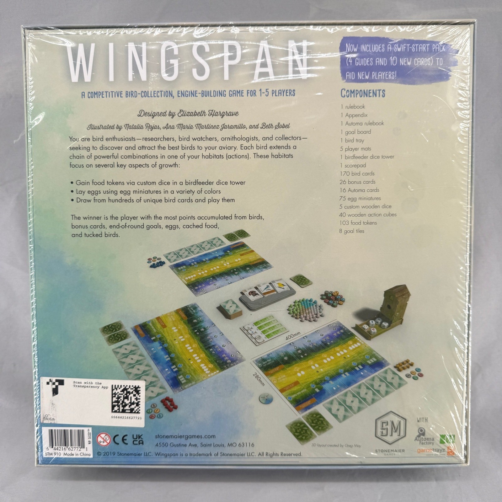 Wingspan Board Game Stonemaier Games STM910 Bird Strategy New Sealed Swift-Start