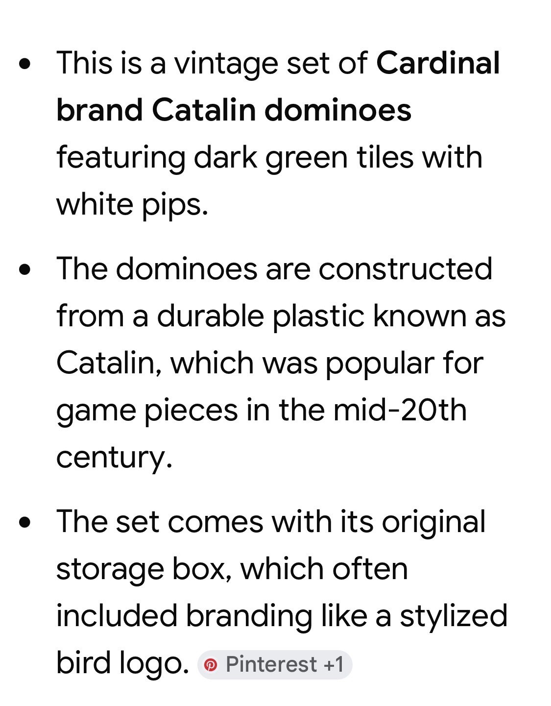 1940s Catalina Dominoes by Cardinal GREEN No. 500 With Original Box. Very Nice