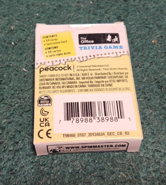 THE OFFICE Trivia Card Game Ages 14 And Up Spin Master Games