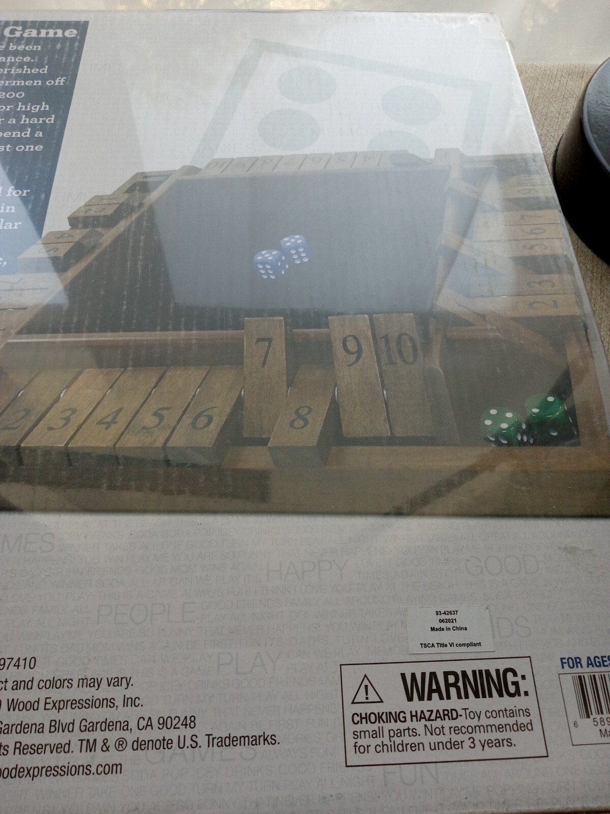 WE Games 4 Player Shut The Box(TM) Dice Game,Walnut Stained Wood, Large Size