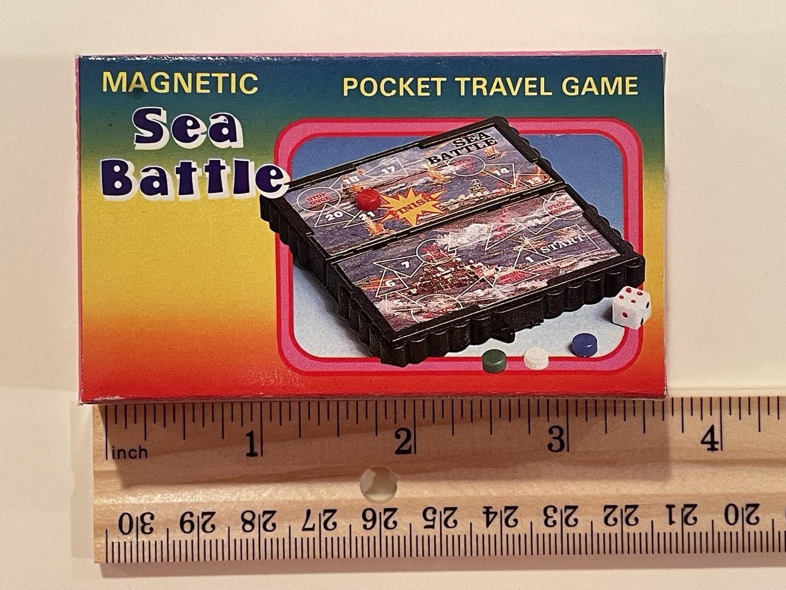 Vintage Mini Magnetic Travel Game Sea Battle Theme Pocket Game