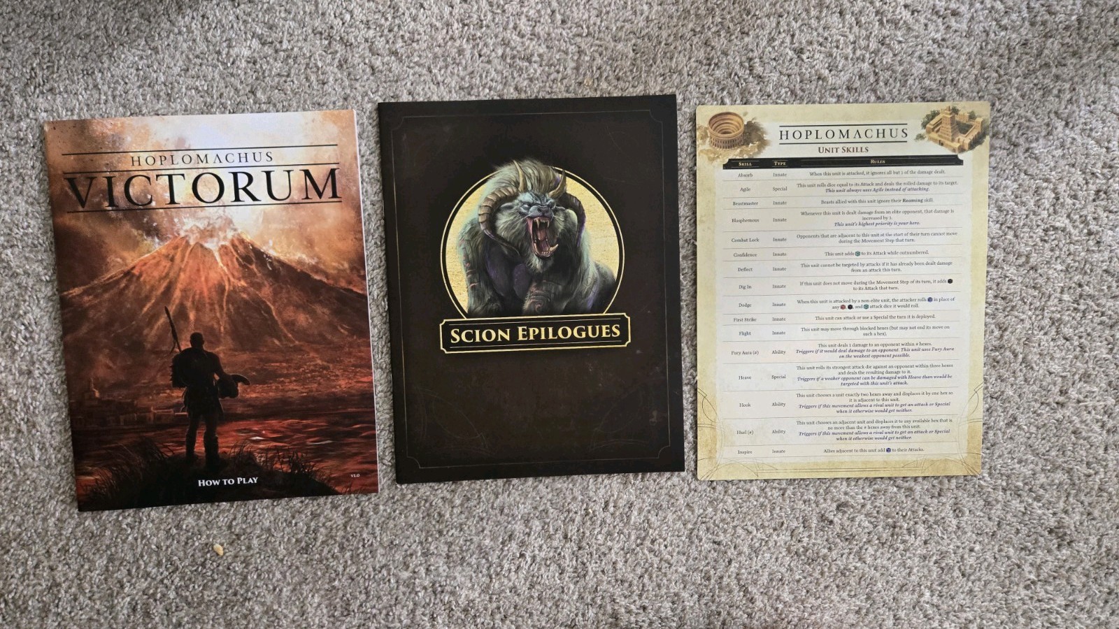 Hoplomachus Victorum Board Game With Premium Health Chips & Hero Tracker, Used