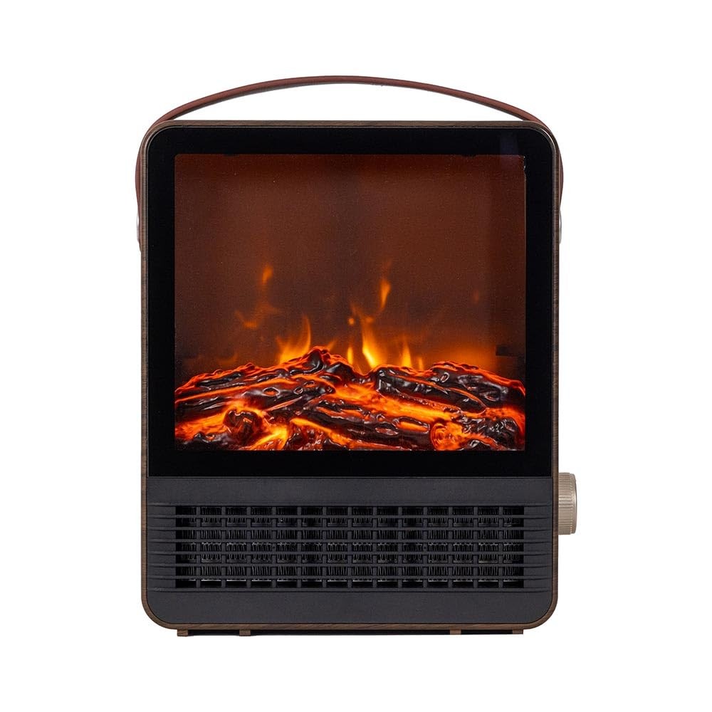 Hearth Brands Electric Fireplace Portable Space Heater with 3D Flame Walnut
